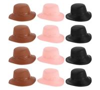 Hohopeti 12pcs Miniature Princess Top Hats for Dolls Lightweight Plastic Mini Doll Hats for Crafting DIY Christmas Snowman Caps Wine Bottle Toppers Clean Regal Accessories