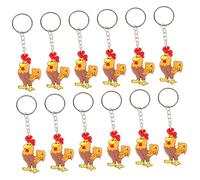 Hohopeti 12Pcs Rooster Keyring Charming Animal Key Chains for Bag Hanging Party Favours Stocking Fillers Boys Party Prizes Decoration