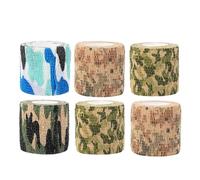 Hohopeti 12pcs Self-Adhesive Pet Non-Woven Fabric 2.5cm X 4.5m Camouflage Tape for Dog Wound Care and Leg Protection Random Color