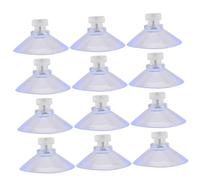 Hohopeti 12pcs Strong Transparent PVC Suction Hooks with Screw Nut Suction Cup Pads for Window Glass Bathroom Car Wall Organizing and Compact Holder