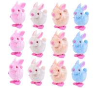 Hohopeti 12pcs Wind Up Plush Bunny for Easter Basket Stuffers ’s Windup Rabbit Jumping Christmas Set