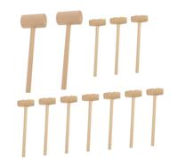Hohopeti 12Pcs Wooden Seafood Crackers Hammer Natural Hardwood Crab Lobster Mallets with Smooth Surface Portable Lightweight DIY Shellfish Cracking Tools for Crafts