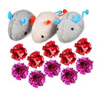 Hohopeti 13 Pcs Cat Playthings Set Plush Mice Catnip Toys Crinkle Balls Assorted Paper Flowers Interactive Kitten Toys for Indoor Cats