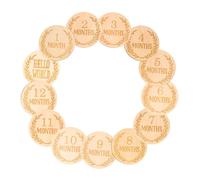 Hohopeti 13pcs Milestone Sign Wooden Monthly Growth Cards Newborn Supply for First Year Commemoration Smooth Edges Gift