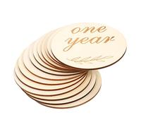 Hohopeti 14pcs Wooden Discs for Newborns Monthly Growth Signs Photo Props Cards Birth Announcement for Capturing First Year Memories