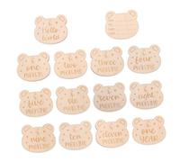 Hohopeti 14pcs Wooden Milestone Cards Newborn Growth Signs Milestone Decorative