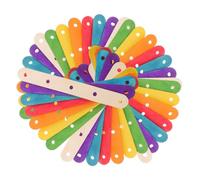 Hohopeti 150pcs Wooden Ice Cream Sticks with Pre-Holed Design for DIY Crafts Colored and Natural Wood Popsicle Sticks for Model Building Home Decor Classroom Art Projects