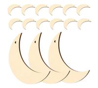 Hohopeti 15Pcs 100Mm Unfinished Wooden Moon Slices for Crafts DIY Moon Shape Cutouts Hanging Ornaments Natural Wood Slices for Painting Home Decor and Creative Activities