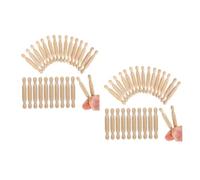Hohopeti 15Pcs Mini Wooden Rolling Pins Dollhouse Accessories Miniature Simulation Rolling Sticks for Kitchen Playset Boys and Craft