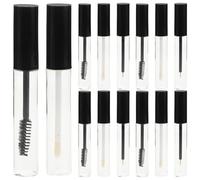 Hohopeti 15pcs Refillable Lash Tubes with Empty Mascara Bottles and Eyelash Wands for DIY Cosmetics Travel Portable Reusable Containers with Shiny Black Caps