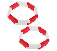 Hohopeti 16pc Rc Car Racing Track Barriers Mini Traffic Roadblocks for Drift Runway Enhance Racing Challenge with Red and White Fence