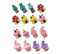 Hohopeti 16Pcs Mini Mushroom House Figurines Resin Fairy House Accessories Micro Landscape Ornaments for DIY Dollhouse Crafts Terrarium Decoration