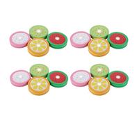 Hohopeti 16pcs Regular Mouth Mason Jar Lids Tinplate with Straw Hole Fruit Pattern - Reusable Leak-proof Metal Canning Accessories for Glass Storage Jars, Suitable for Drinking and Food