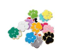 Hohopeti 16pcs Silver Edge Dog Paw Print Embroidered Appliques for Clothing Bags Hats DIY Pet Animal Patches for Quick Repair and Cute Decoration