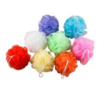 Hohopeti 16pcs Solid Bath Ball Shower Ball Mesh Nets Resuable Scrubber for Body Cleaning Bathroom Accessories for Daily Bathing Routine Random Color