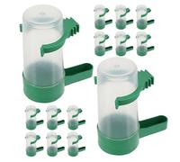 Hohopeti 18pcs Automatic Parrot Water Feeder for Bird Cages Transparent Portable Bird Drinking Dispenser with Smart Refilling Function for Indoor Parakeets and Small