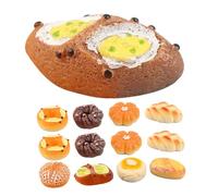Hohopeti 18pcs Miniature Resin Bread Models Realistic Fake Bakery Food Props for Dollhouse Decor Teaching Tools and Collectibles Small Lifelike Artificial Bread for Home Display