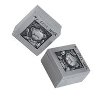Hohopeti 1pair Tooth Keepsake Organizer Box Metal Memorial Holder for Storing Teeth and Hair Charming for Newborns and Boys and Girls Growth Record Souvenir