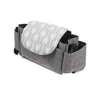 Hohopeti 1pc Stroller Organizer Bag Diaper Storage Bag Insulated Compartment Multi-Functional Strap Design for Easy Attachment to Stroller Handlebar Grey Arrow Pattern