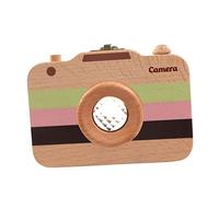 Hohopeti 1pc Wooden Tooth Storage Box Cute Camera Shaped Keepsake Organizer for Teeth Memory Holder Information Sticker for Home Use Three Color Options