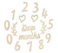 Hohopeti 1set Growth Cards Wooden Number for Monthly Photography for Showers Memory Scrapbooks and Social Media Sharing