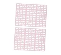 Hohopeti 2-Pack Plastic PET Foot Mats for Rabbits Waterproof Rabbit Cage Pads with 4 Fixed Tabs Easy to Clean Pink