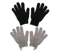 Hohopeti 2 Pairs Exfoliating Bath Gloves for Body Scrubbing and Skin Care Comfortable Five-finger Design Suitable for Men and Women and Practical Shower Mitts for Gentle Dead Skin Removal