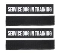 Hohopeti 2 Pairs Reflective Dog Vest Stickers Self-Adhesive Hook and Loop Tape Service Dog in Training Patch Sturdy Pet Clothing Decals for Harness Decoration