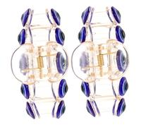 Hohopeti 2 pcs Blue Evil Eyes Hair Claw Clips Decorative Resin Jaw Clips for Women Strong Grip for Thin and Thick Hair Practical Non Slip for Makeup Cooking and Daily Use
