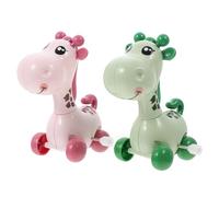 Hohopeti 2 Pcs Cartoon Giraffe Wind-Up for, Animal Walking Clockwork Playthings, Random Color Set Suitable for Boys and Random Color