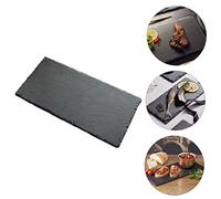 Hohopeti 2 Pcs Heat Resistant Black Serving Plates Multipurpose Food Platters for Sushi Bread and Snacks Natural Texture