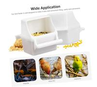 Hohopeti 2 pcs Plastic Bird Food Container Feeder for Parrots Hanging Bird Food Box Easy to Clean Outdoor Seed Tray