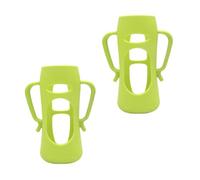 Hohopeti 2 Pcs Silicone Feeding Bottle Covers for Baby's Bottle, Green Anti-Scald Protective Sleeve with Comfortable Touch and Ductile Material, for Feeding and Travel Use