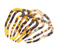 Hohopeti 2 Pcs Vintage Seven-tooth Hair Combs Leopard Pattern Insert Combs for Women Bridal Hair Styling Accessories for Parties Festivals Daily Use