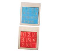 Hohopeti 2 Pcs Wooden Number Slide Puzzle for Intelligence Development and Logical Thinking Training Educational Game Anti-drop Design for Birthday and Classroom Rewards
