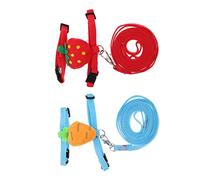 Hohopeti 2 Piece Rabbit Harness and Leash Set Adjustable Decorative Bunny Leash Small PET Harness Kit for Outdoor Walking Random Style