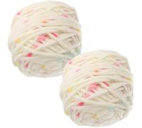 Hohopeti 2 Rolls Chunky Crochet Yarn for Crocheting Cats, White Yarn Not Easy to Break, for Beading and Home Decoration DIY Crochet Accessories