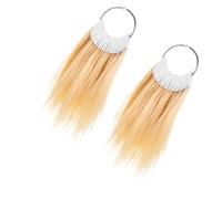 Hohopeti 2 Sets Hair Color Sample Rings Real Human Hair, 30 Strands Each, Versatile Use for Testing Processing Techniques, for Salons and Individuals Studying Beauty