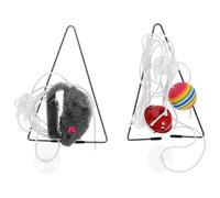 Hohopeti 2 Sets Hanging Cat Teasing Portable Self-entertainment Kitten with Scratch-resistant Materials for Indoor Active Play and Stress Relief