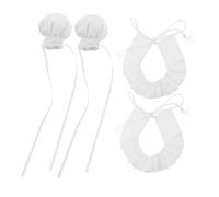 Hohopeti 2 Sets Mini Chef Hats and Neckerchief for Plush Dolls Cute Tiny Kitchen Cook Caps for Doll Role Play Cotton for Imaginative Play and Costume Dressing