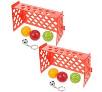 Hohopeti 2 Sets Mini Football Field Bird Soccer for Parrot Training, Creative Plastic Material, Stimulating Bird Mind Development, for Parrot Training and Adventuring Random Color