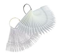 Hohopeti 2 Sets Nail Art Practice Tips Boards, 50 50 Natural Color Manicure Plates, Fan-shaped Sample Display for Salon and Nail Technician Training