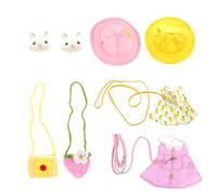 Hohopeti 2 Sets Small Rabbit Harness Leash and Clothes Cotton Soft Lightweight Protective Stomach Neck Cover with Playful Rabbit Hat and Bag for Guinea Pigs and Bunnies