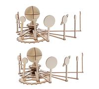 Hohopeti 2 Sets Solar System Knowledge Planet Models Solar Nine Planets Stem Science Kit Stem Puzzle Kit Khaki Wood