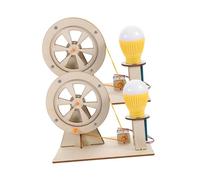 Hohopeti 2 Sets Wooden Hand Crank Generator DIY Kit for Science Experiments Portable Manual Electric Model Easy Assembly Educational to Develop Mechanical Skills and Analytical Random Color