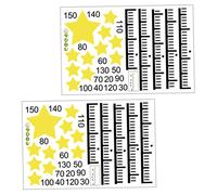 Hohopeti 2 Sheets Height Growth Chart Stickers for Kids, Star Design PVC Self-Adhesive Growth Chart Fine Picture Quality and Full Colour, for Decorating Your Room Or Baby's Rooms