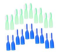 Hohopeti 20 Pcs Mini Prison Toothbrush with Finger Sleeve Design Anti-self-harm Small Toothbrush for Psychiatric Wards and High-Security Use Strong Plastic Construction Blue and Light Green