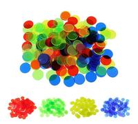 Hohopeti 200pcs 15mm Plastic Bingo Chips Colored Game Counters Random Colors for Family Bingo and Math Learning Tokens Random Color