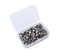 Hohopeti 200pcs Metal Paper Fasteners Electroplated Two Pin Brads with Portable Storage Box Rust Silver Round Brads for Office Crafts Scrapbooking DIY