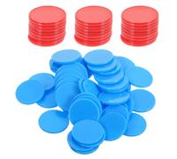 Hohopeti 200pcs Opaque Plastic Counting Chips Educational Learning Counters for Boys and Girls 25mm Red and Blue Discs Math Teaching Rewards Tokens for Classroom and Board Games